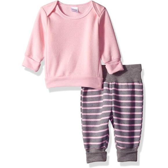 Hanes Ultimate Baby Flexy Adjustable Fit Jogger with Sweatshirt Set - Picture 1 of 2